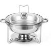 Chafing Dishes for Buffet,  Buffet Servers and Warmers , Round Chafing Dishes with Glass Lid, Stainless Steel Food Warmers for Parties, Banquet