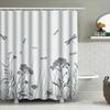 Green Leaf Pattern Shower Curtain 3D Printed Waterproof Bathroom Decor Set Of One Panel Size:180X245Cm (70X96)