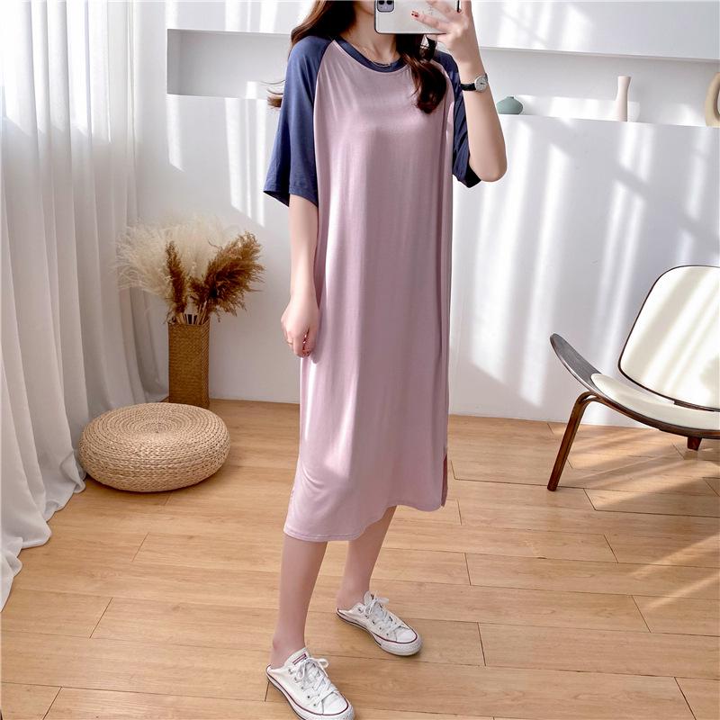 Rochie Maternitate și Alăptare 9130 Modal: Pijamale de vară largi pentru alăptat