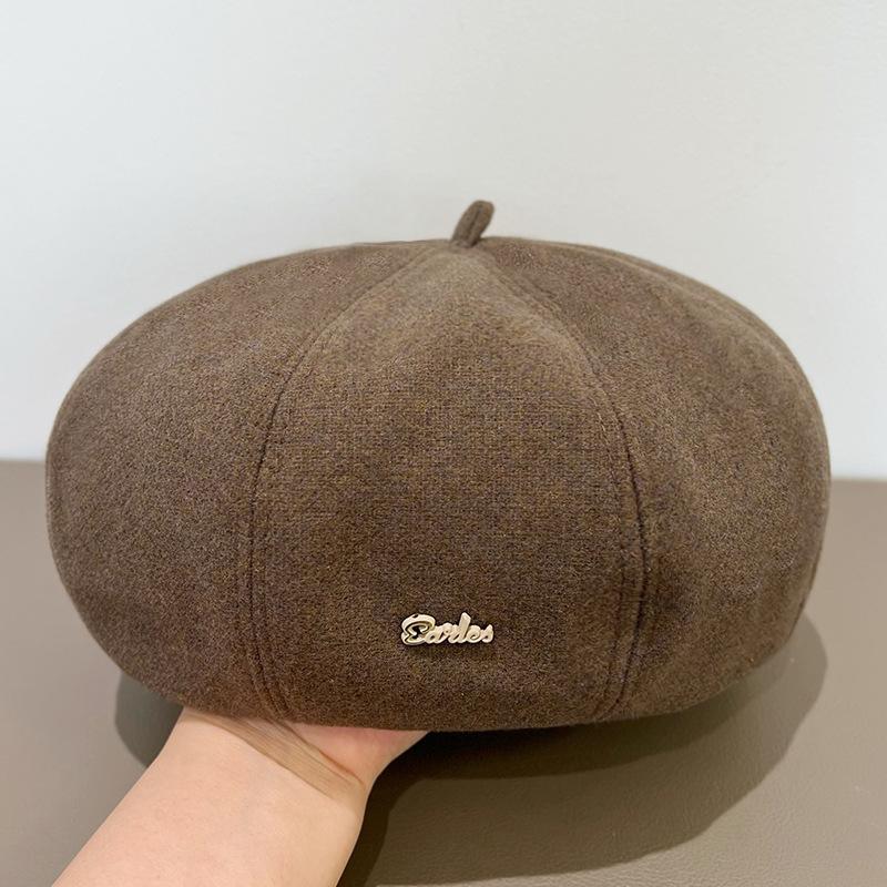 Black Beret Versatile Face Showing Little Beret Painter Female Autumn Korean Hat Big Head Circumference Ins Trendy Hat