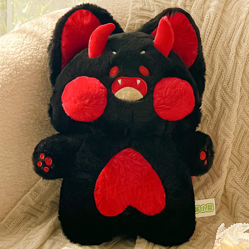 

Evil Dark Cat Plush Pillow Stuffed Black Red Grey Purple Cartoon Kitten Standing Doll Halloween s Day Party Deco Gift Option 40cm