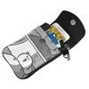 Jibun Tsukkomi Kuma Smartphone Pouch Genuine Leather Shoulder Bag Thin Ladies Mini Pouch Popular Wallet Crossbody Bag Height 19cm x Width x Thickness