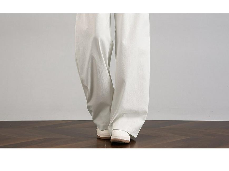 Spring/Summer 2026 Tall Women's White Wide-Leg High-Waisted Casual Suit Pants