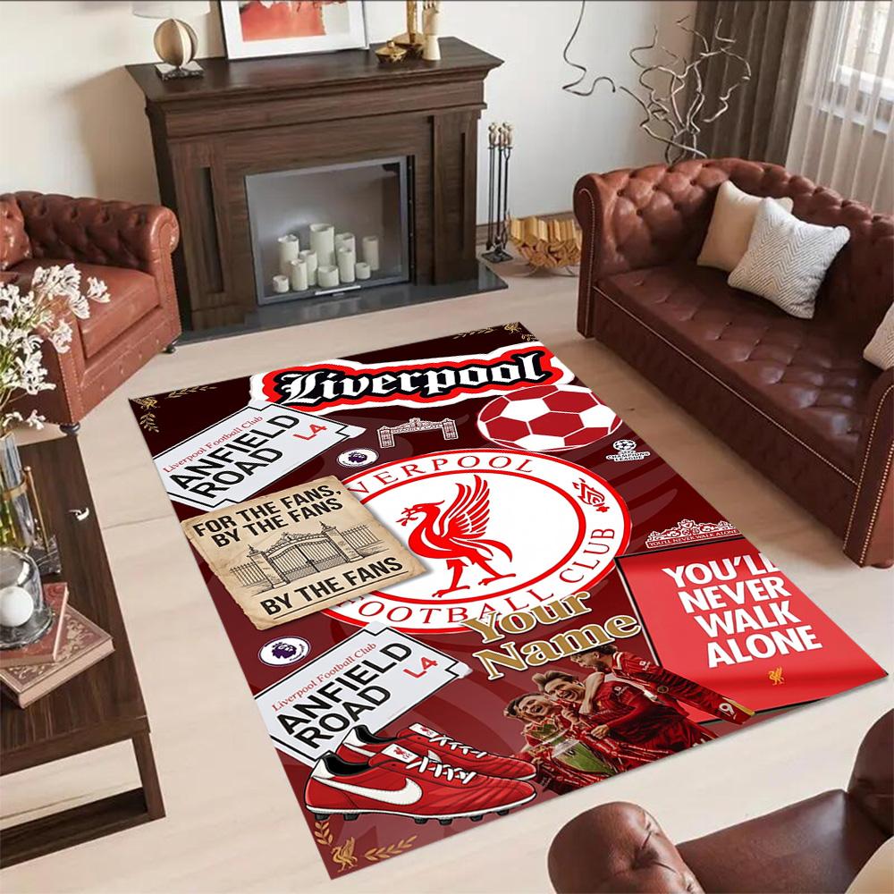 Liverpool Fc Customize Your Name Area Rug Perfect For Decorate Room Foyer Hallway Outdoor Antislip Carpet Office Home Decor