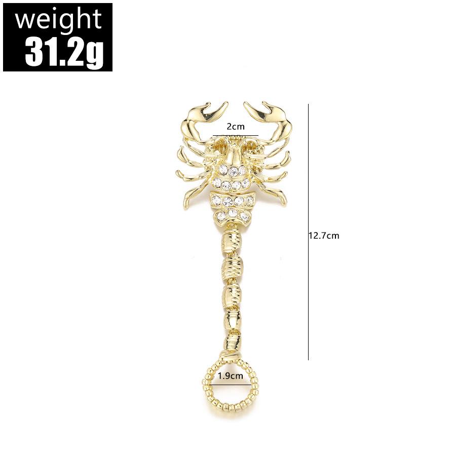 DIEZI Hip Hop Gold Color Rhinestone Scorpion Ring Sets For Women Girls Party Vintage Punk Finger Joint Knuckle Ring Jewelry New