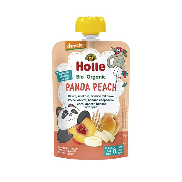 Holle Panda Peach Pouch Puree 100g 12 pieces