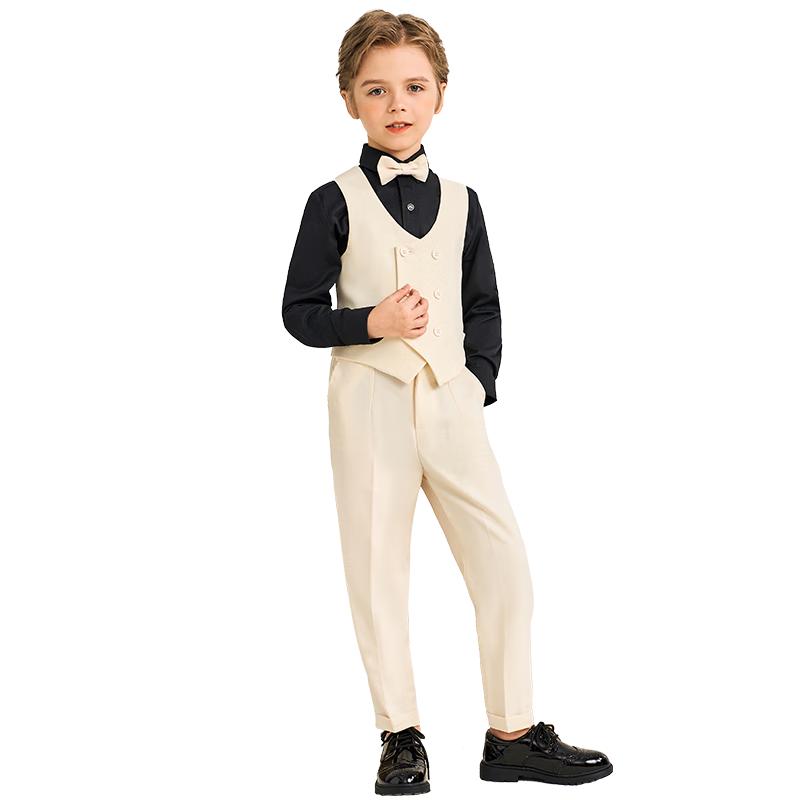 Romon Boys  Beige Vest Formal Suit Set 110