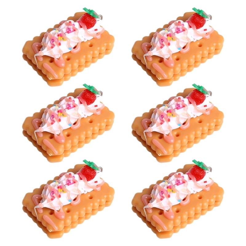 

6Pieces Artificial Biscuits for Kitchen Decoration and Bakery Shop Display, Fake Food Simulation Dessert