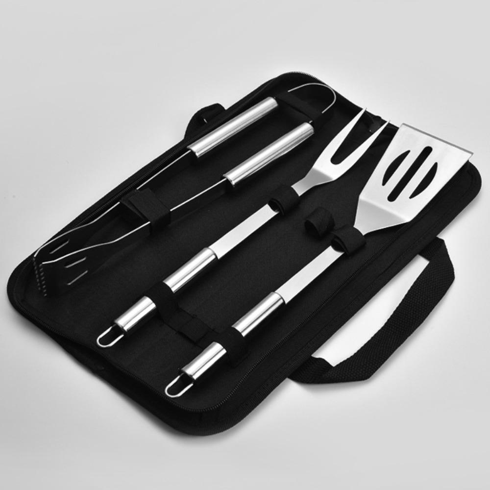 3/5/6pcs Stainless Steel BBQ Grill Tool Set with Bag Grill Utensils Set  Outdoor