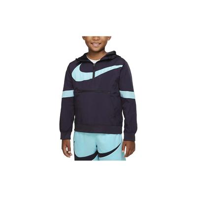 Kinder Zip-Up Kapuzenjacke mit Markenlogo in lockerer Passform Kinder Oberbekleidung Blau DJ5727-540