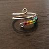 Cute Bohemian Rainbow Beads Relieve Anxiety Ring Rotate Anti Stress Fidget Spinner Rings For Women Men Fashion Jewelry Girl Gift