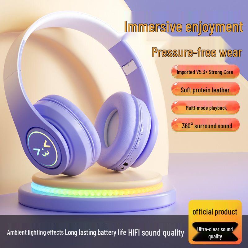 New B39pro Gradient Bluetooth Over-Ear Wireless Gaming Headset, Foldable Design