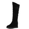 Black Autumn Winter Women's Half High Boots Round Toe Elegant Heeled Ladies Mid Calf Shoes New in Trend 2025 Gothic Footwear