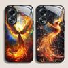 Aesthetic Phoenix Fire Feather Pattern Tempered Glass Phone Case for OPPO Realme 14 13 12 11 10 Pro Plus GT Neo 3 2 X7 Pro Cover