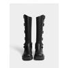 Leather retro but knee boots women's autumn 2025 new leather buckle western cowboy boots metal knight boots