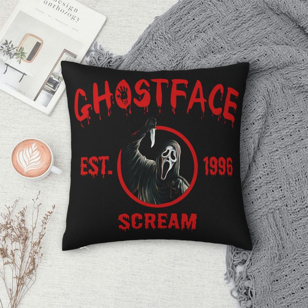 Screams Ghostfaces Horror Movie Printed Pillowcases Cushion Cover Throw Pillow Cover Y2K Bed Decorations Zipper Multi-Size