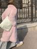 Faux Fur Coat Loose-Fit Faux Fur Jacket Women's Long-Length Coat with Oversized Collar for Fall/Winter