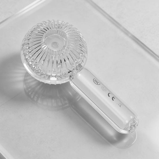 Portable Handheld Fan with LED Light USB Rechargeable Mini Fan with Hook 3 Speeds Brushless Motor Quiet Summer Gadget for Travel Office Outdoor