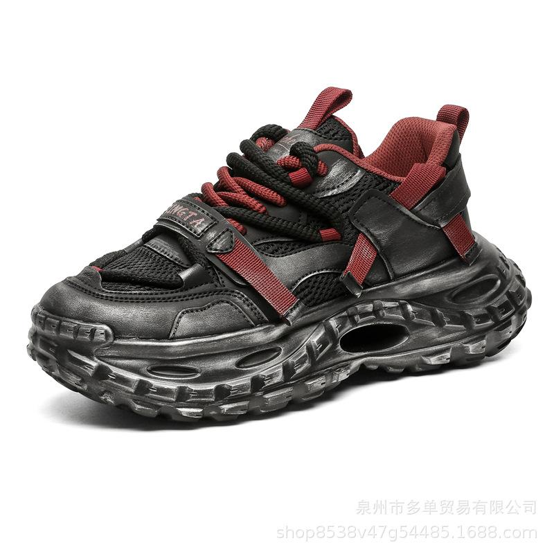 Farbige und alte Hong Kong Stil Nischen-Leichtluxus Niedrig geschnittene Dämpfende Sportschuhe mit dicker Sohle Rutschfest und verschleißfest Papa Schuhe