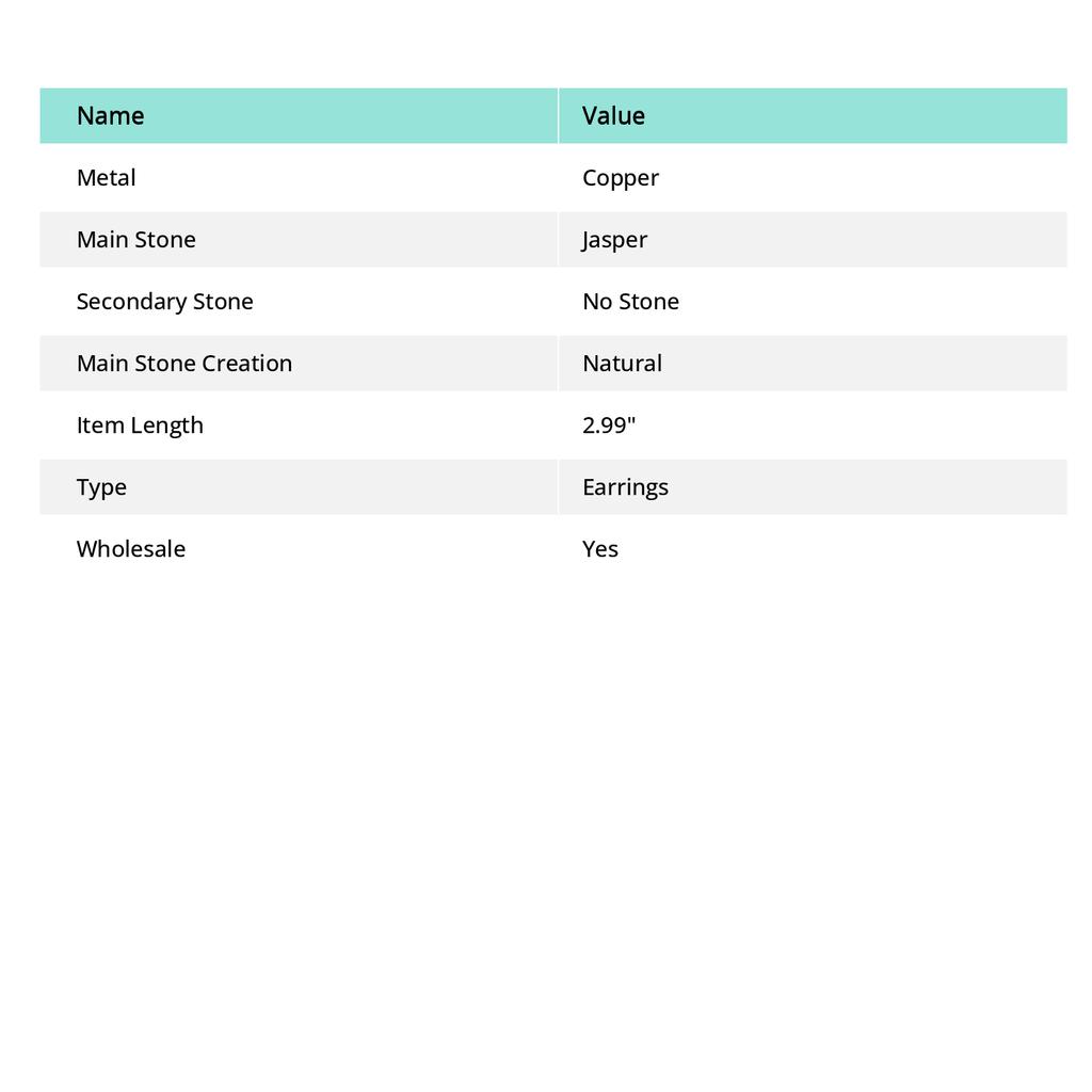 Black Jasper Handmade Copper Wire Wrap Jewelry Earring 2.99 k3P37