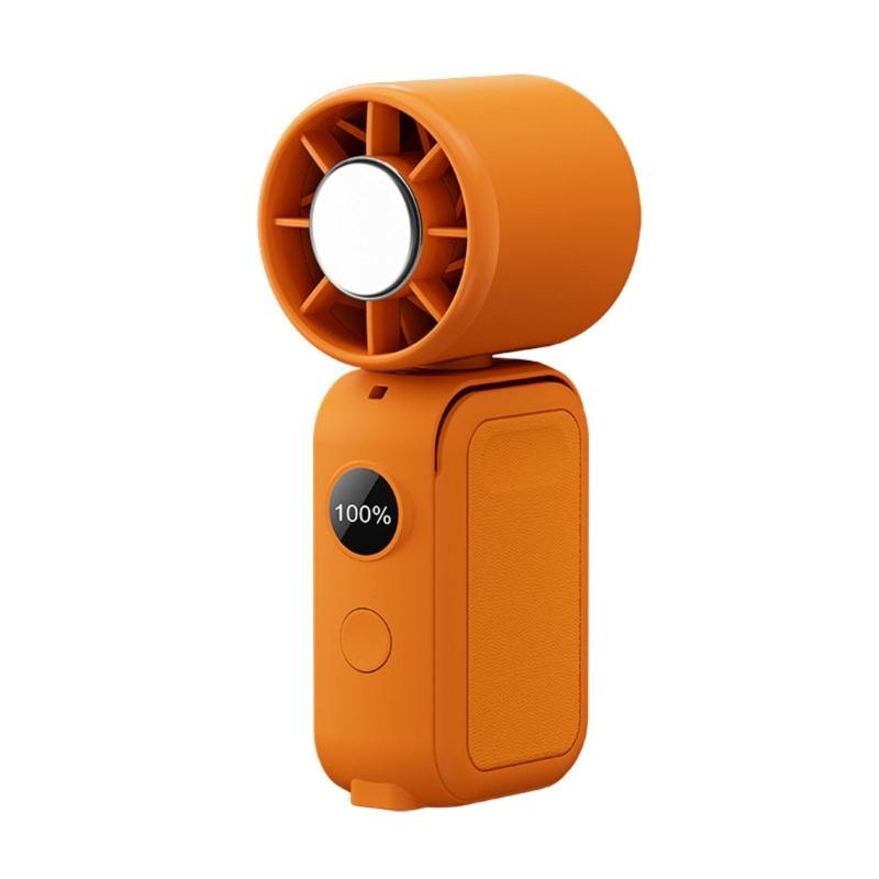 Portable Handheld Fan 5 Speed Mini Cooling Desk Fan Quiet Handheld Fan with Digital Display USB Rechargeable Table Fan оранжевый