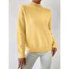 Solid Color Loose Knit Top Semi High Neck Pullover Long Sleeved Sweater Women Autumn and Winter