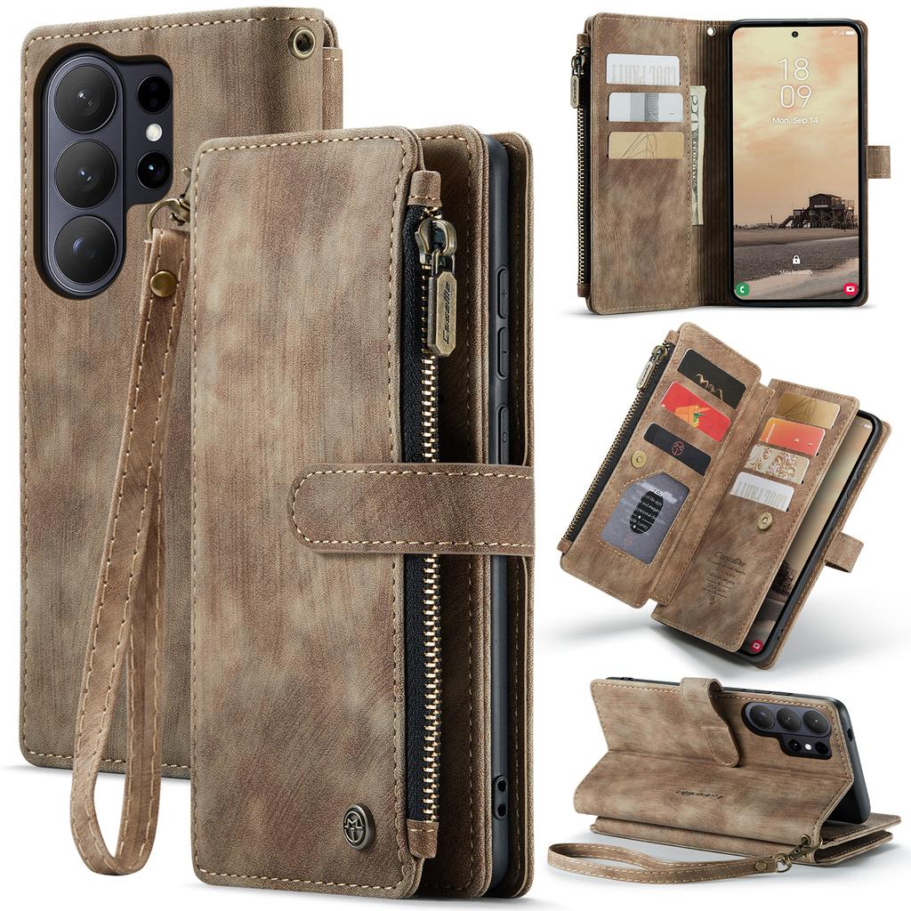 Leather Case for Samsung Galaxy S26 Ultra S25 Edge S24 Plus S23 Fe S22 S21 S20 Note20 A56 A36 A17 Card Holder Wallet Phone Cover