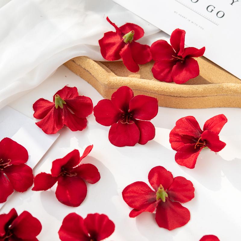 30/50Pcs Multicolor Artificial Flowers Diy Scrapbooks Box Festival Wreath Craft Party Home Wedding Decorations Fake Silk Cherry