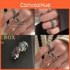 Exquisiter S925 Silber Regenbogen Zirkon Rose Blume Herz Design Offener Ring Für Mode Liebhaber