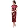 Lady Petticoats Plus Size Women Short Sleeve Dragon Phoenix Print Chinese Cheongsam Banquet Midi Dress