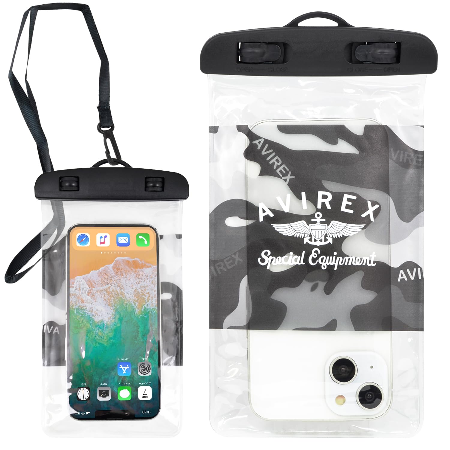 

Clear IPX8 Waterproof Smartphone Case for Bathtime and Avirex Pouch with Strap [Authentic AVIREX] Photography. Camouflage/Waterproof (Clear