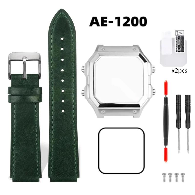 Pro Casio 3299 AE-1200 AE-1200WH AE1300 Modifikované pouzdro hodinek z nerezové oceli 304 AE1200 Celokovové pouzdro Ocelový řemínek