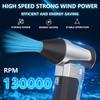Electric Air Duster 3 Gear Adjustable Blowing Snow Cleaning Blower Tool 130000RPM Car Fan Portable Type-C Charging Turbo Jet Fan