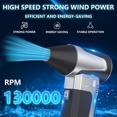 130000RPM Electric Air Duster For PC Host Camera Table Cleaner Air Blower Tools Turbo Jet Fan Cordless Portable Car Fan Blowing