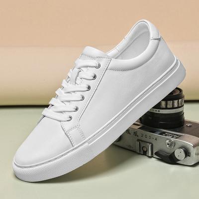 Echte Leder Herren Freizeit Sneaker Schnürschuhe Komfort Sport Outdoor Schuhwerk Freizeitspaziergang Mann Vulkanisierte Schuhe