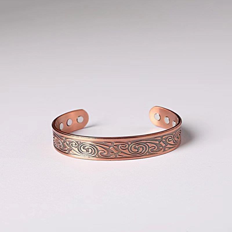 New Viking Magnetic Antique Red Copper Bracelet Popular Open Vortex