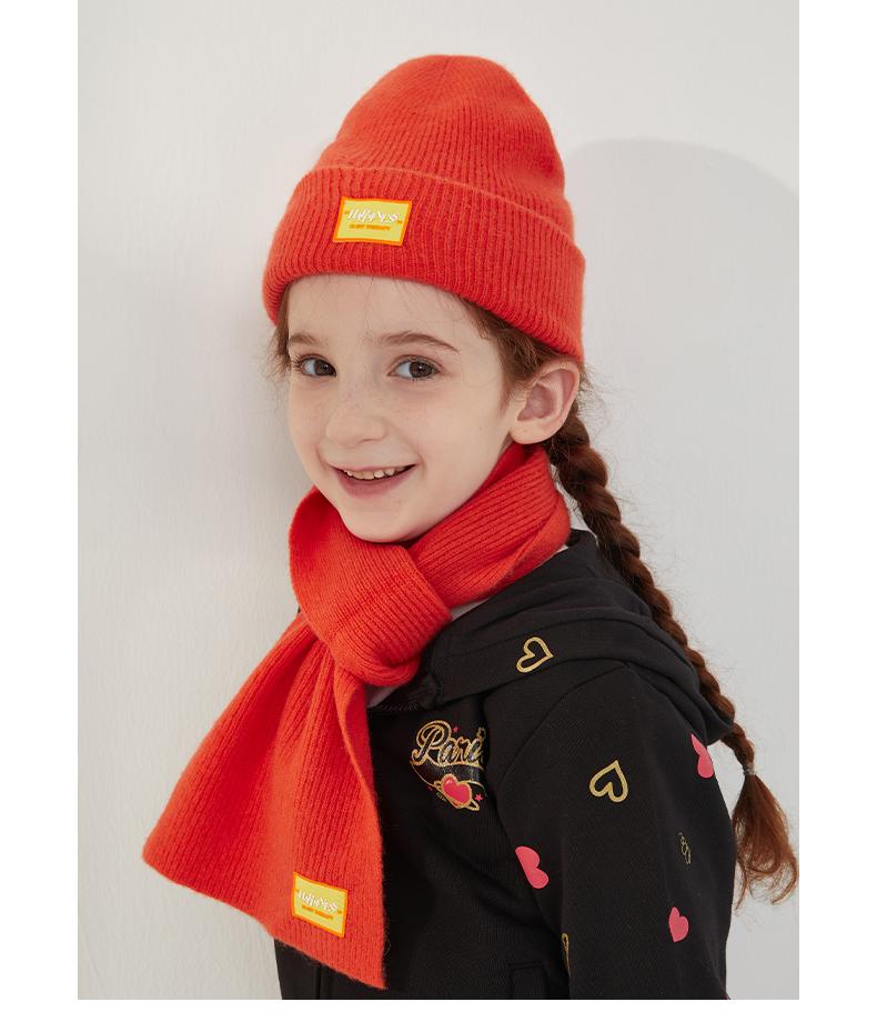 ELLE 100% Sheep Wool Children's Color Code Wool Knitted Series Collection Cold Hat/Scarf