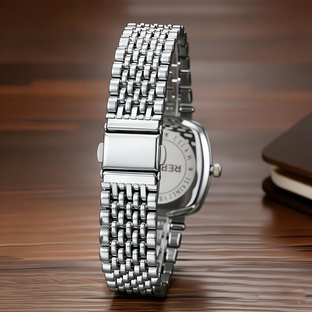 Women's Watch Square Stainless Steel Band Waterproof Cute Fashion Analog Display Adjustable Length Quartz Watch Fashion Accessory - Birthday