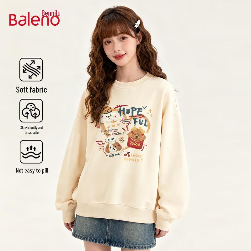 Baleno Women s Casual Food Dog Graffiti Sweatshirt 2XL