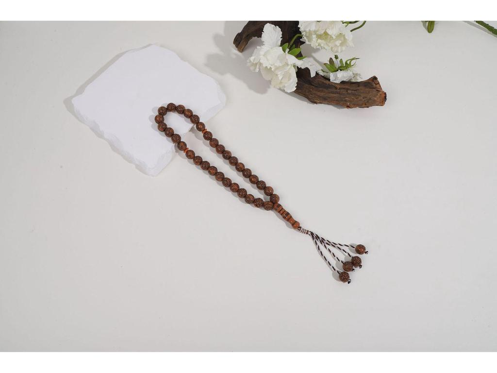 Imitation Wood 33-Bead Handheld Muslim Prayer Rosary Bracelet