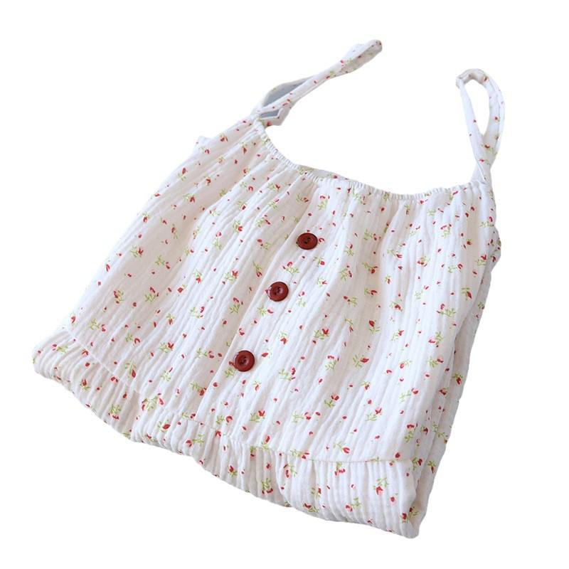 Women's Cotton Crepe Nightgown: Sleeveless, Sweat-Absorbent, Comfortable, Loose-Fit Sleepwear for Spring/Summer