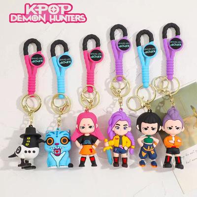 New Kpop Demon Hunters Little Tiger Keychain Pendant Cartoon Anime Monster Hunt Girls Key Ring Bag Hanging Decoration Gifts