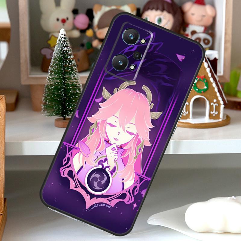 Yae Miko Genshin Impact For OPPO Realme C55 C35 C33 C31 C30 C25 C21Y C11 GT Neo 5 3T 2T Realme 10 9 11 Pro Plus Case