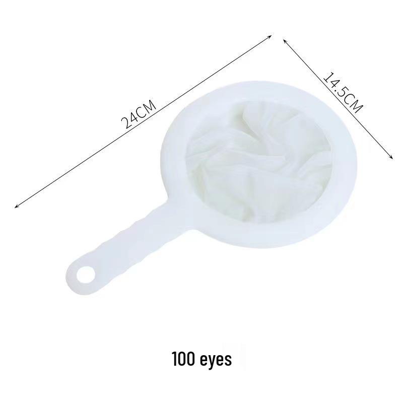 

Ultra-Fine Household Filter with Heat Insulation and Non-Slip Handle for Baby Food, Soy Milk, and Juice Filtration.