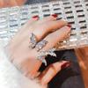 European American Butterfly Open Ring - Women's Zircon Inlaid Simple Index Finger Jewelry