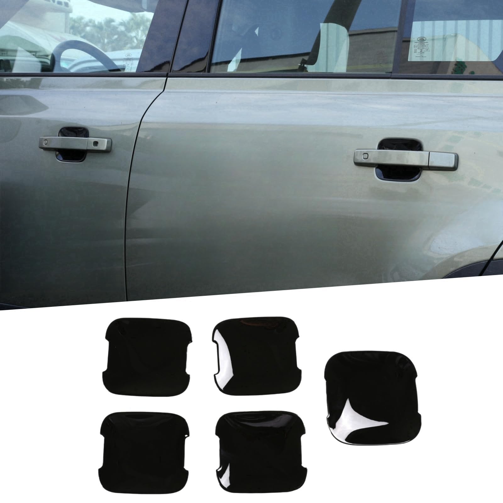 

Sauicemy Set of Door Bowl Door Knob Exterior Door Handle Bowl Decorative Protective Car Decorative Interior Interior Car ABS for Land Rover Defender