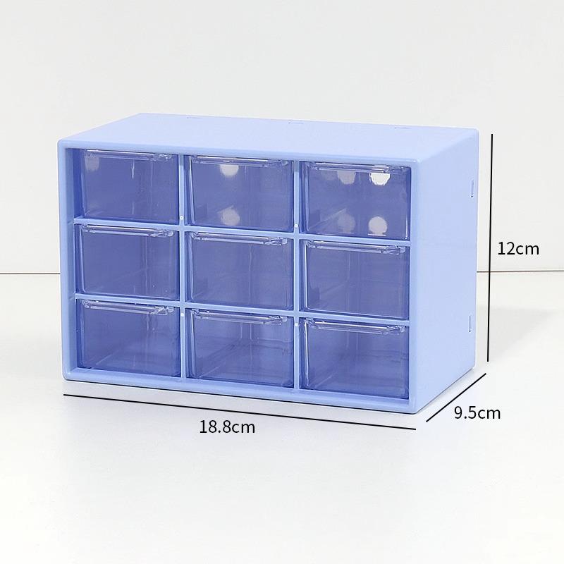 Japanese Solid Color 9-Grid Mini Drawer Storage & Organizer Box