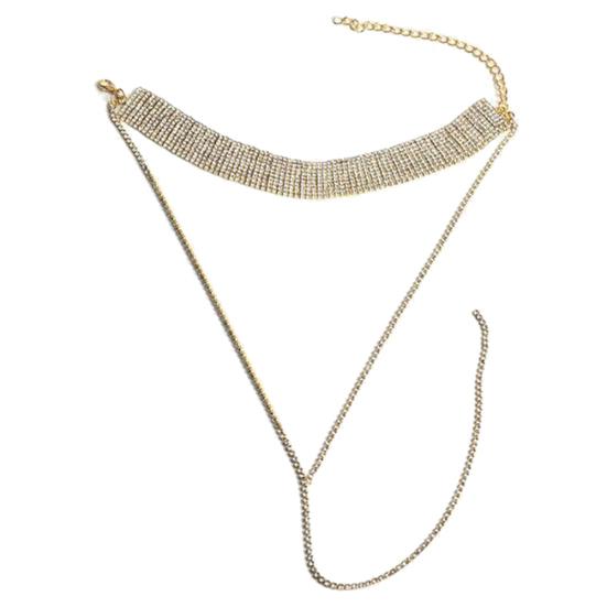 Multilayer Full Rhinestone Pendant Necklace Thick Women Statement Jewelry Gift