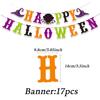 Halloween Party Decoration Set with Pumpkin and Ghost Balloons, Banners, Honeycomb Balls, and Tablecloth