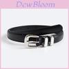 Womens Business Leather Belt With Round Pin Buckle For Office And Casual Wear